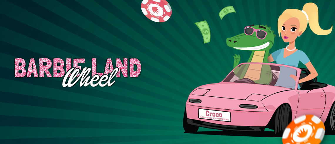 Barbie, Croco, pink casino chips, money, barbie land