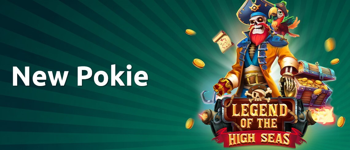 Legend of the high seas pokie, pirate, treasure chest