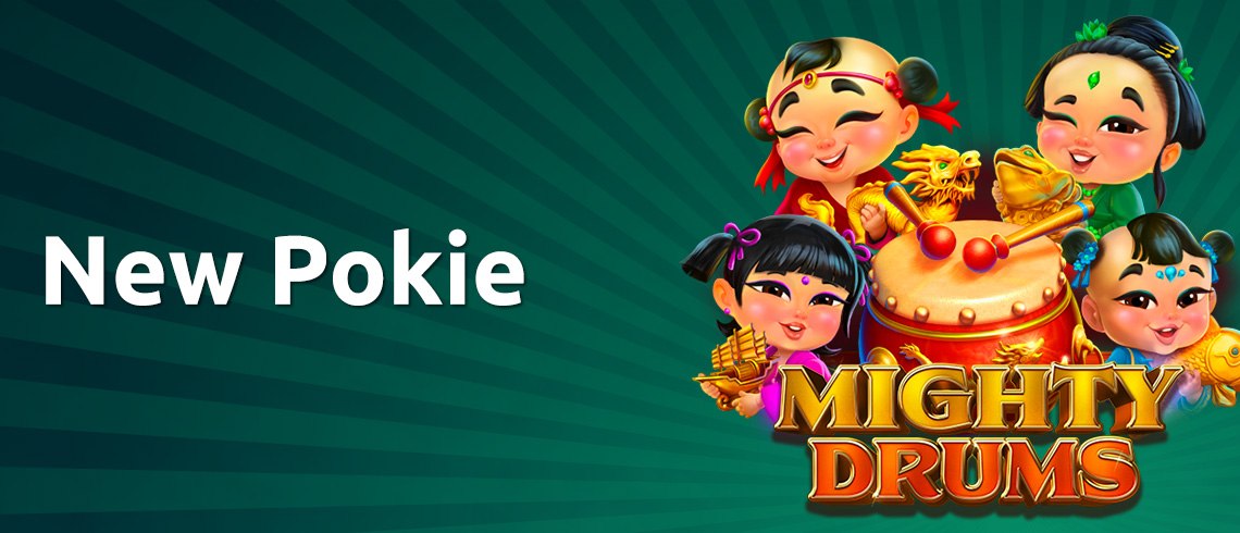 new pokie, Oriental drums, paired fish, East Asia 